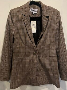Nordstrom Brown Houndstooth Blazer